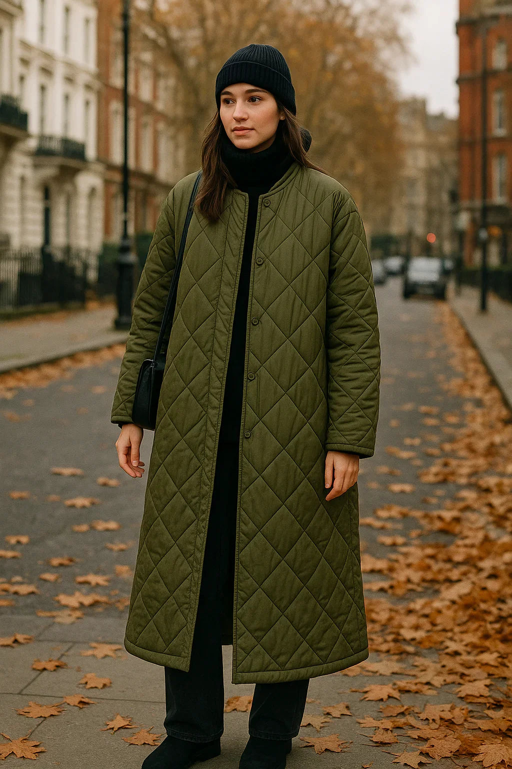 Nela | Quilted Longline Coat - Noria London