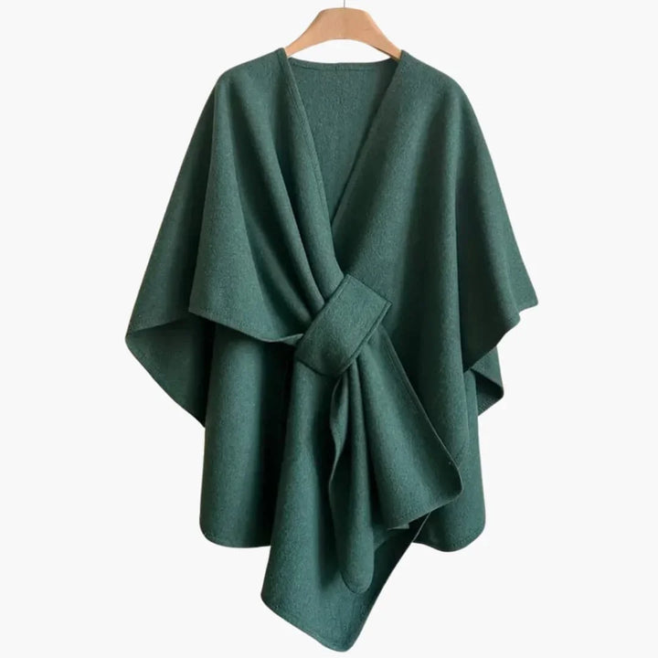 Women’s Shawl Coat with Open Front and Draped Tie - Noria London