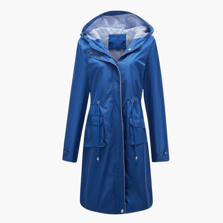 Esther - Women’s trench coat with hood and zip fastening