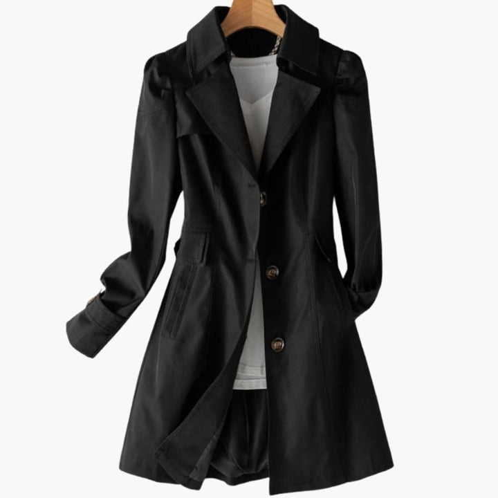 Dominica - Women’s trench coat with lapel collar and button fastening